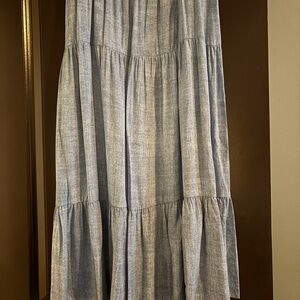Light Denim Blue Tiered Skirt